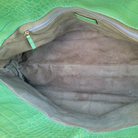 Kate Spade Green Faux Croc Embossed Leather Shoulder Bag | Style 14258 | Gold - Picture 5 of 12